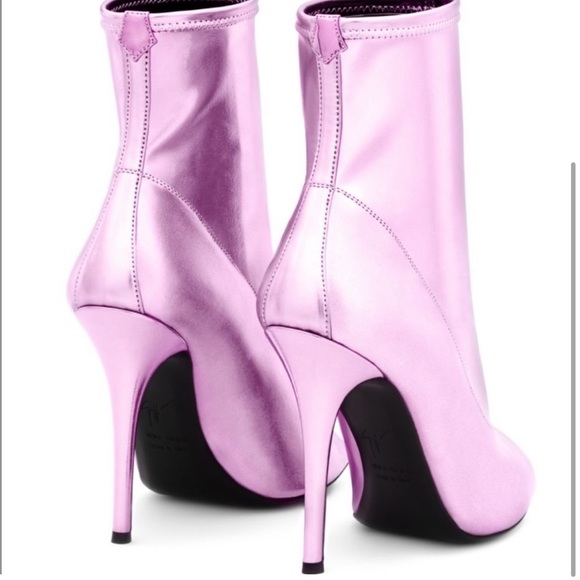 Giuseppe Zanotti Stretch Metallic Peep Toe Booties - Picture 2 of 3